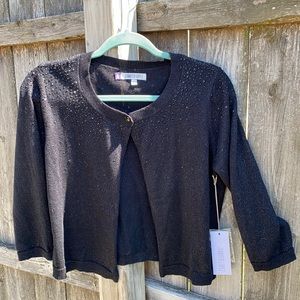 3/4 cropped black cardigan large